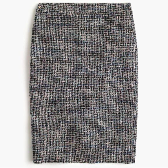 J. Crew Multi Color Metallic No. 2 Tweed Pencil Skirt - Picture 2 of 10